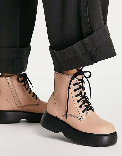 

Светло-коричневые ботинки на шнуровке ASOS DESIGN Alter, Коричневый
