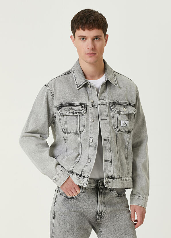 

Джинсовое пальто классического кроя 90-х годов Ck Jeans, серый