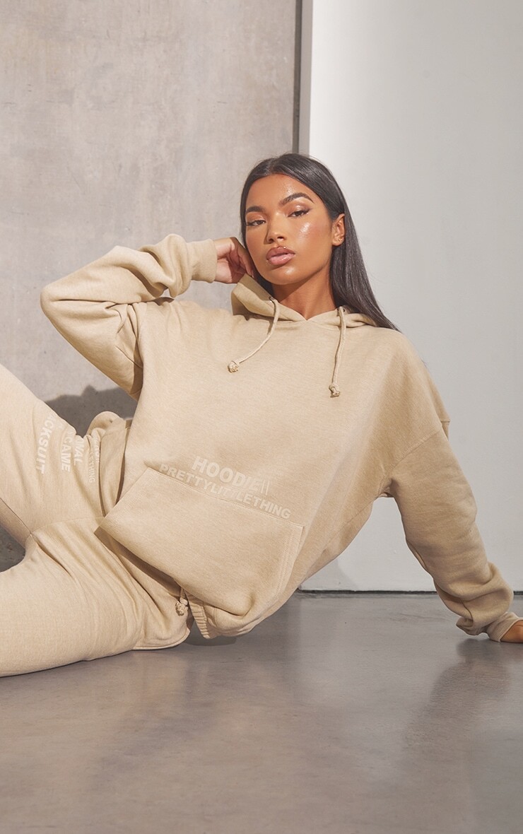

RENEW PrettyLittleThing Oatme Oversized Базовый спортивный худи
