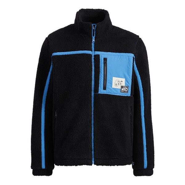 Куртка adidas neo U Radio W Jkt Contrasting Colors Pocket Fleece Stay Warm logo Sports Stand Collar Jacket Black, черный