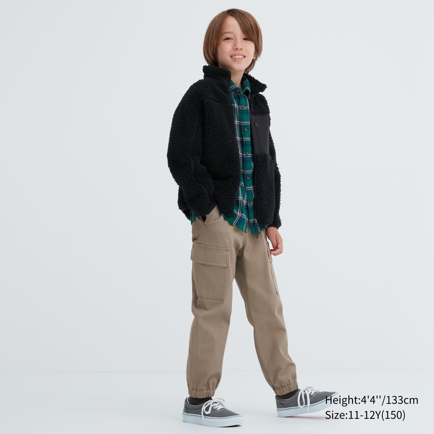 

Детские ультра-эластичные джоггеры-карго Uniqlo, бежевый