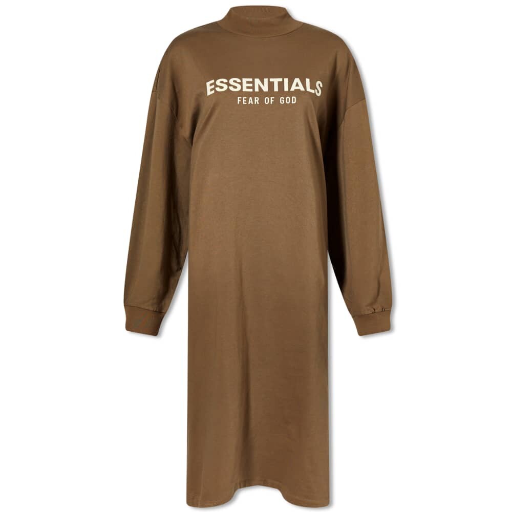 

Платье с длинным рукавом и логотипом Fear of God Essentials, коричневый