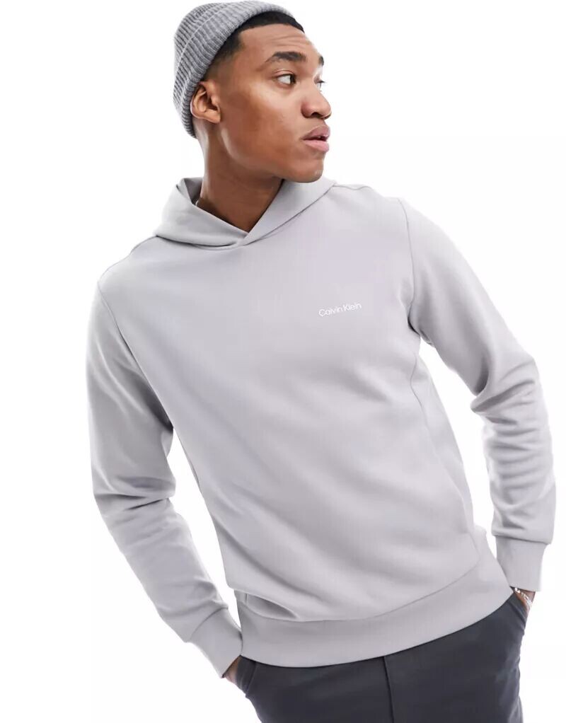 

Серебристая толстовка с микрологотипом Calvin Klein Repreve
