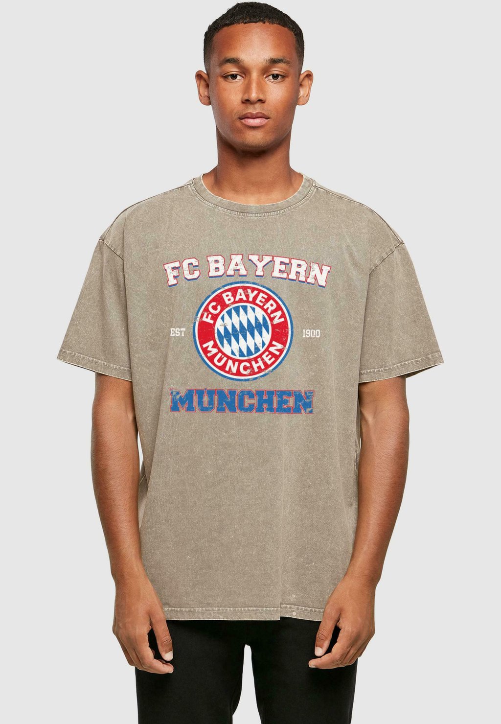 Team ФУТБОЛКА Acid WASHED HEAVY OVERSIZE FC Bayern München, цвет darkkhaki