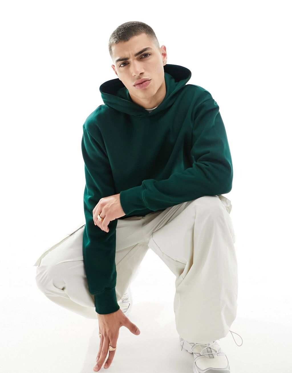

Зеленая тяжелая толстовка оверсайз ASOS DESIGN, Зеленый