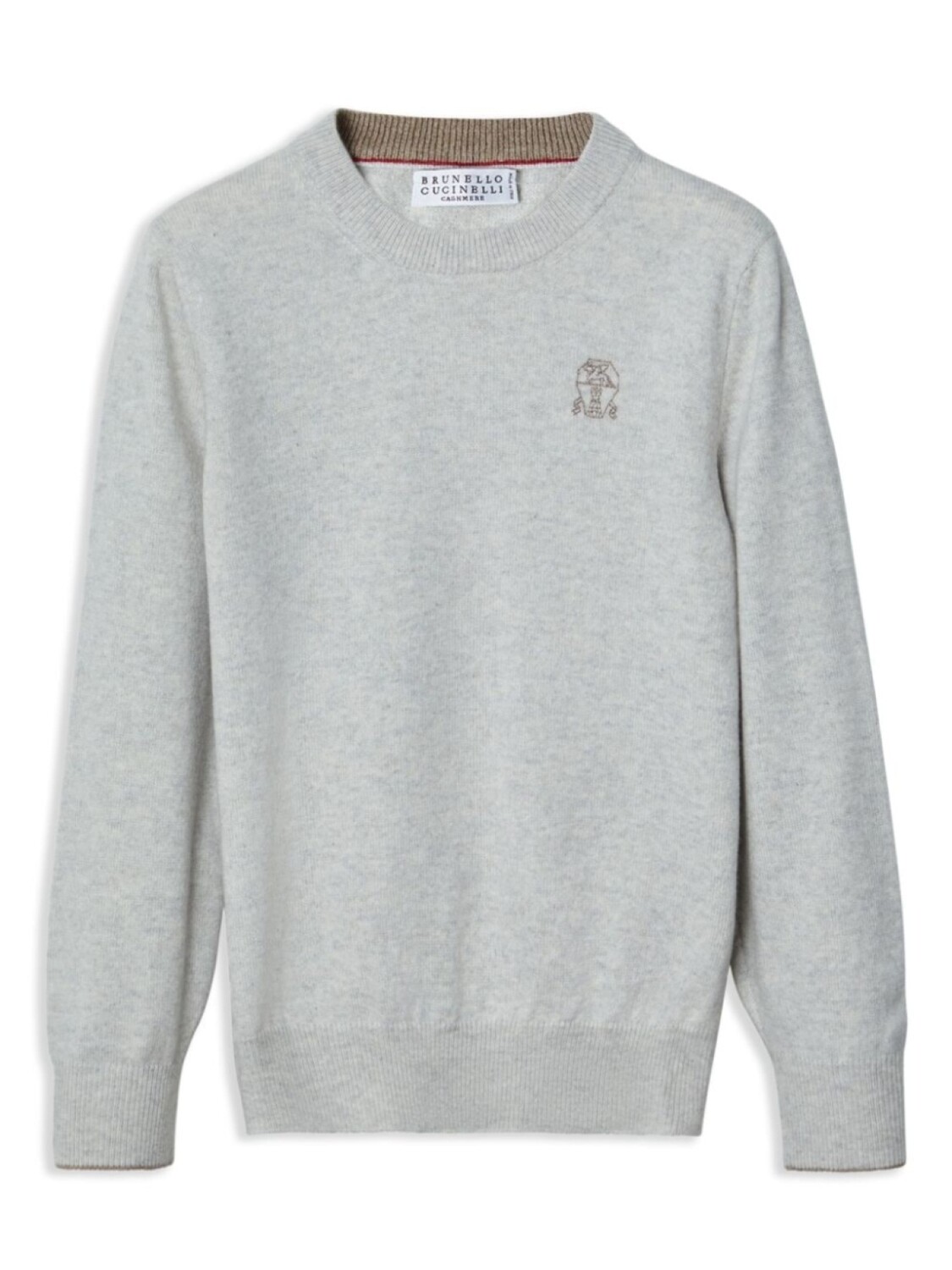 

Brunello Cucinelli Kids кашемировый джемпер с вышитым логотипом, серый