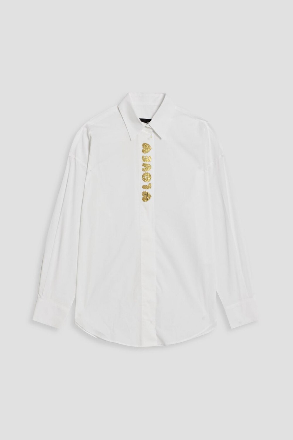 

Рубашка из хлопкового поплина с аппликацией LOVE MOSCHINO, белый