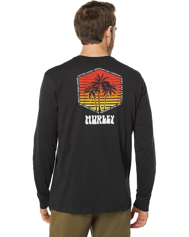 

Футболка с длинным рукавом Hurley Tres Palmas Long Sleeve Tee, черный