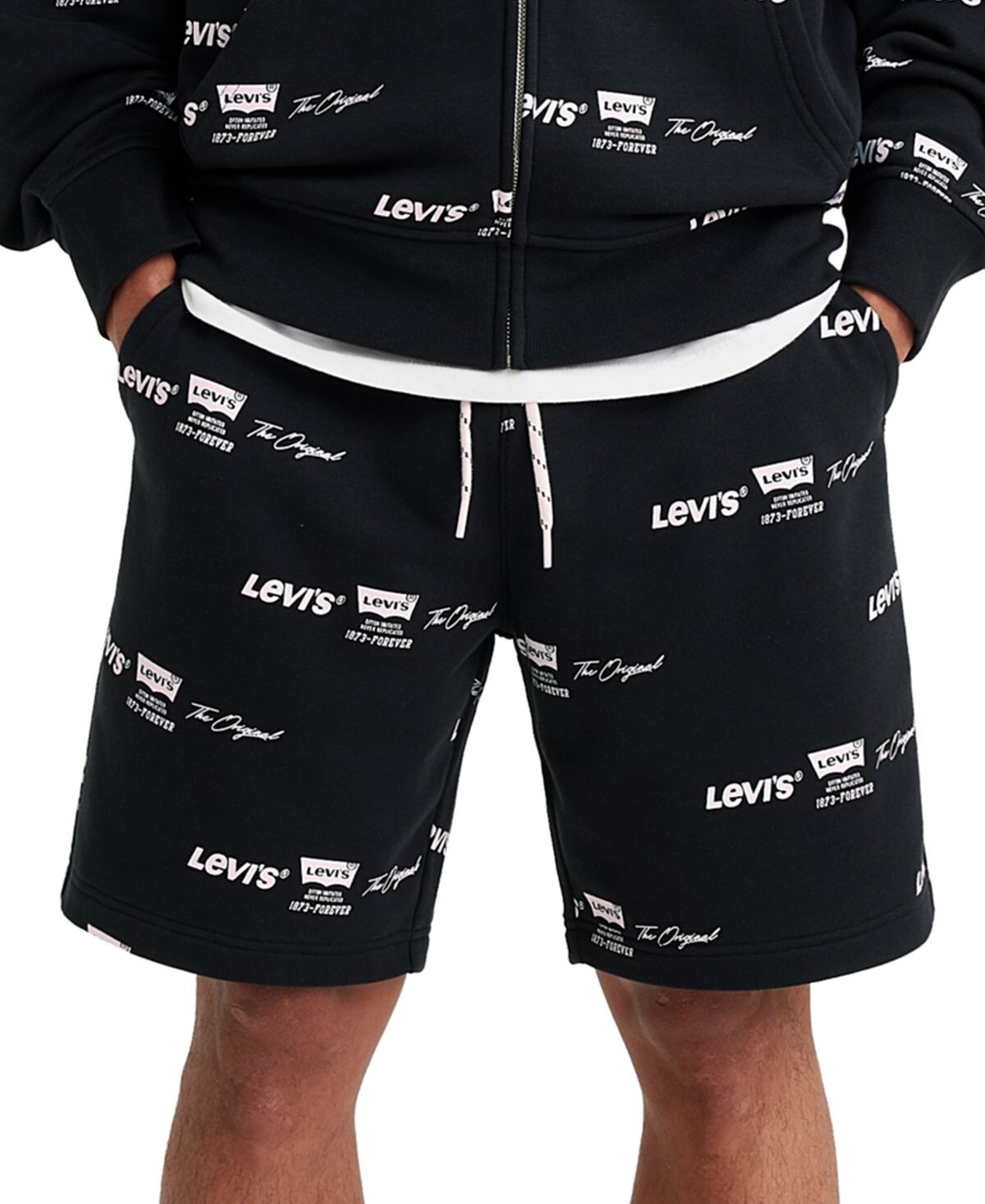 

Мужские шорты свободного кроя с кулиской и логотипом по всей поверхности Levi's