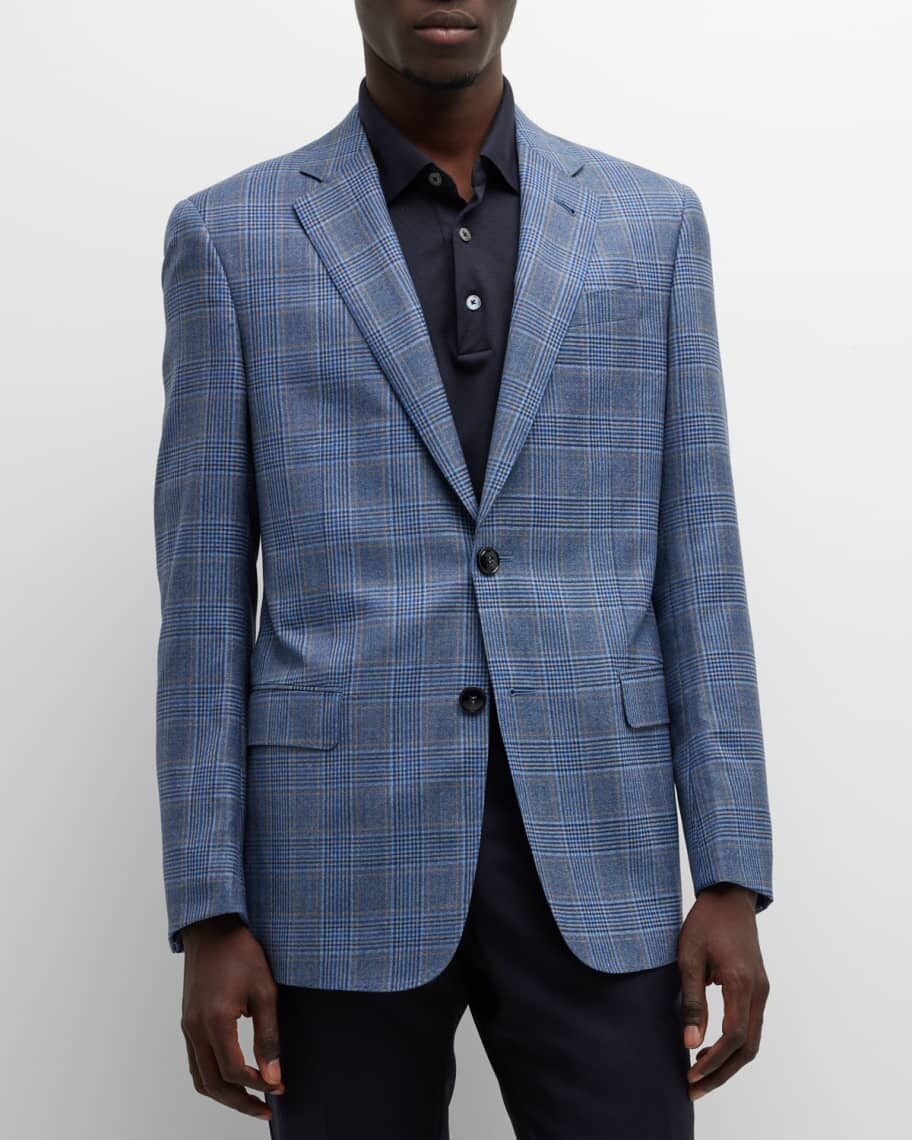 

Мужское спортивное пальто в клетку Windowpane Giorgio Armani, Черный