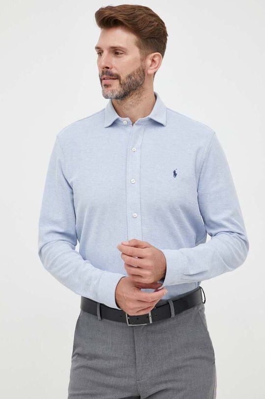 

Хлопчатобумажную рубашку Polo Ralph Lauren, синий
