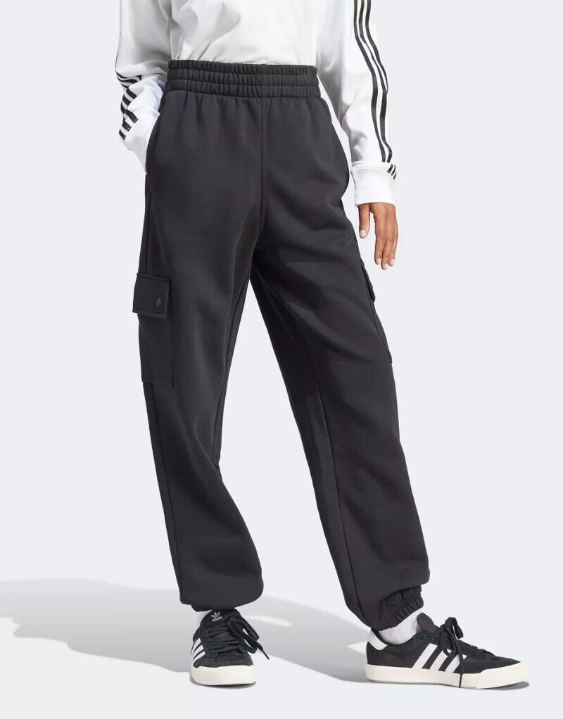 

Черные флисовые джоггеры-карго adidas Essentials adidas Originals