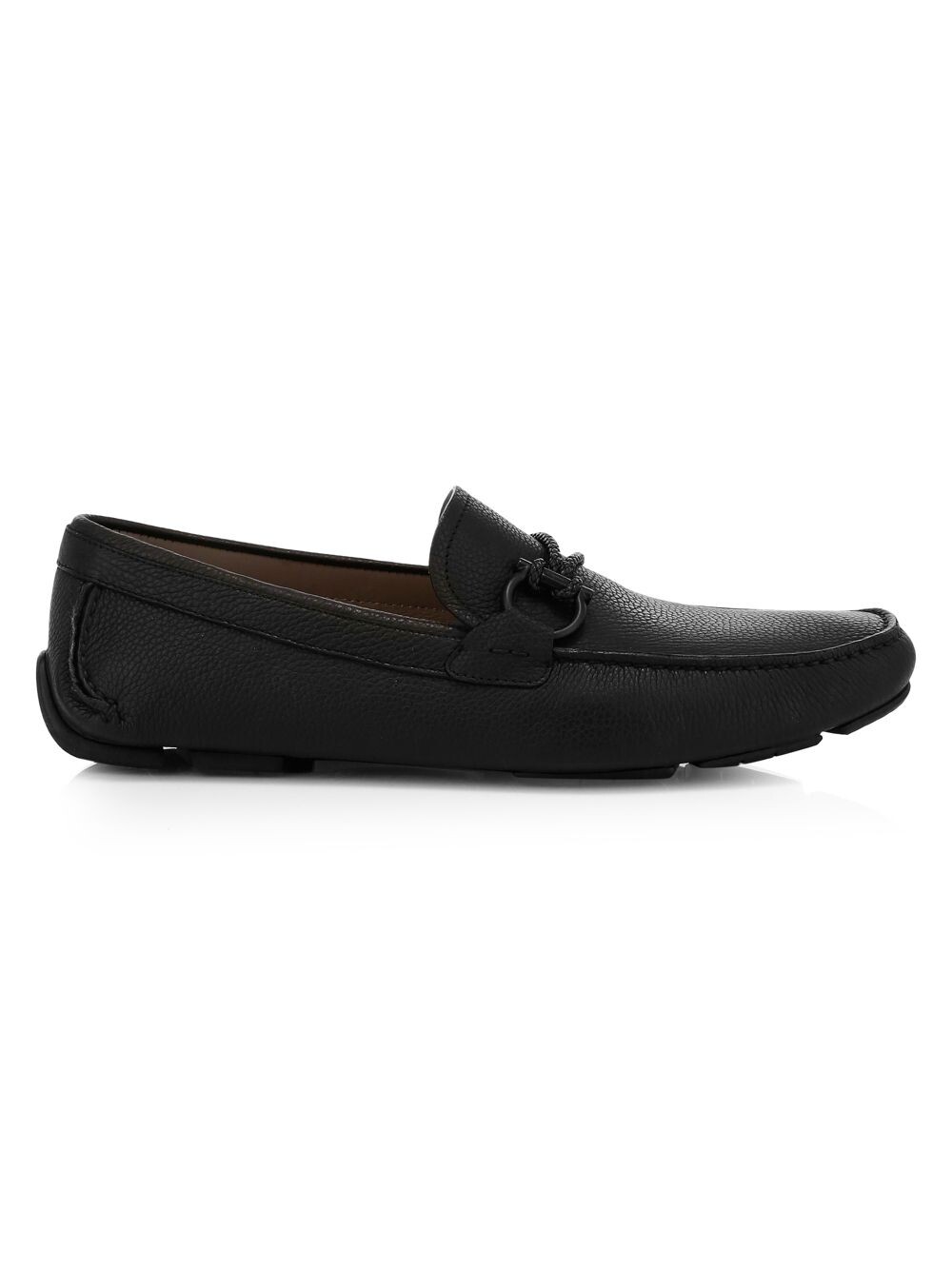 

Кожаные лоферы с пряжкой спереди FERRAGAMO, черный