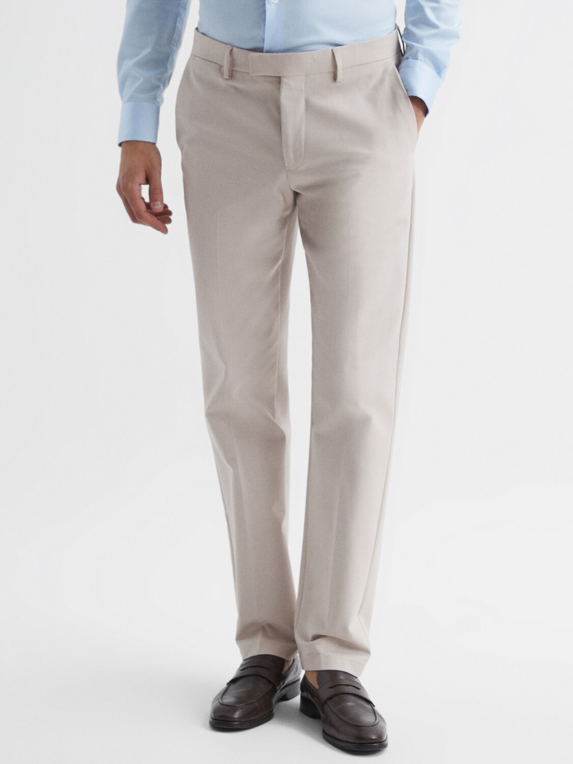 

Брюки-чиносы Reiss Eastbury Slim Fit, цвет камня