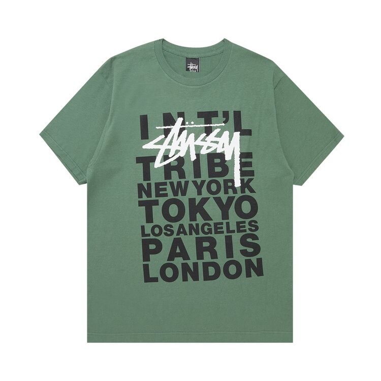 Футболка Stussy City Block 'Dark Green', зеленый