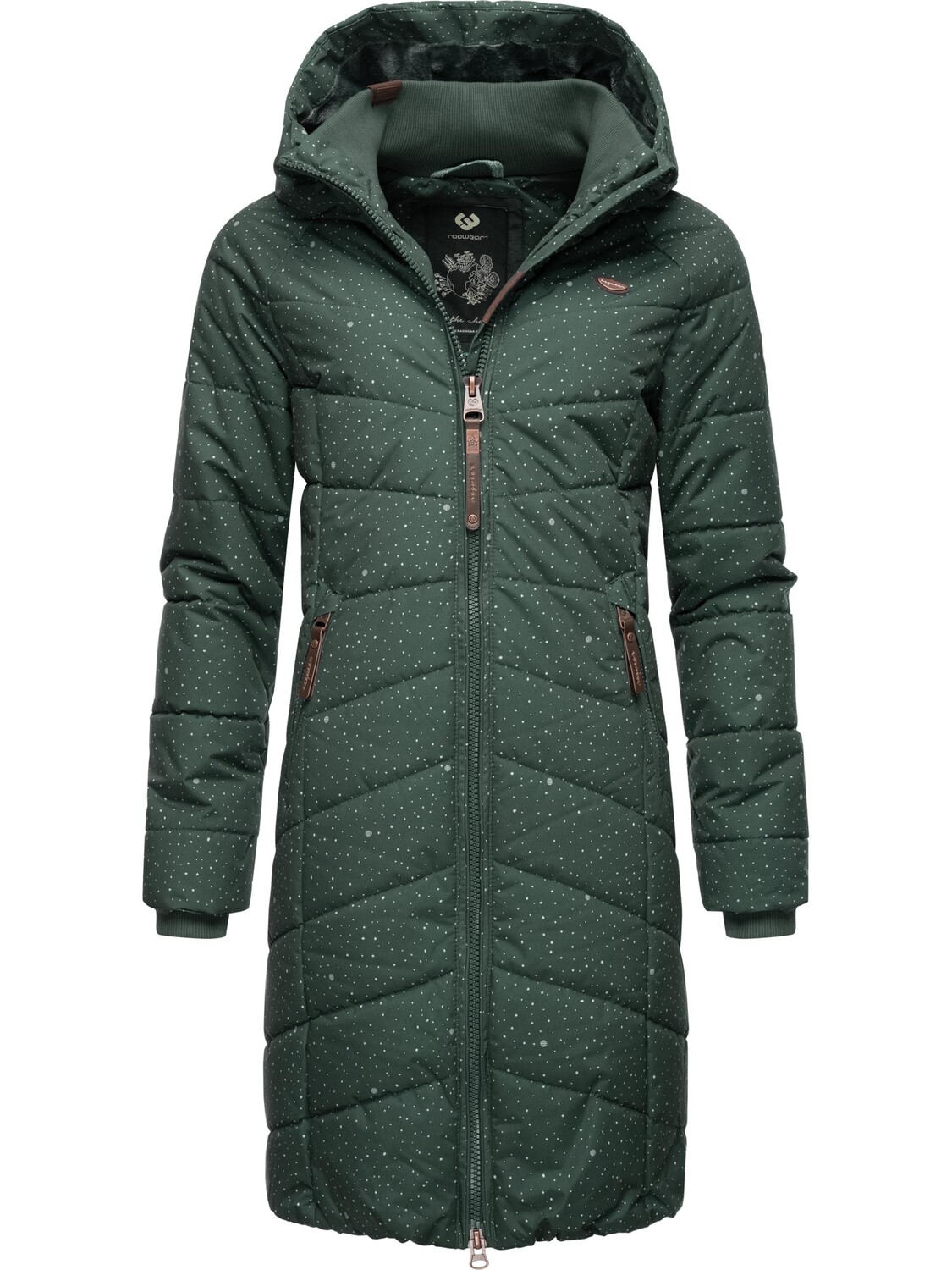 

Пуховик ragwear Steppmantel Dizzie Coat Print, цвет Dark Green