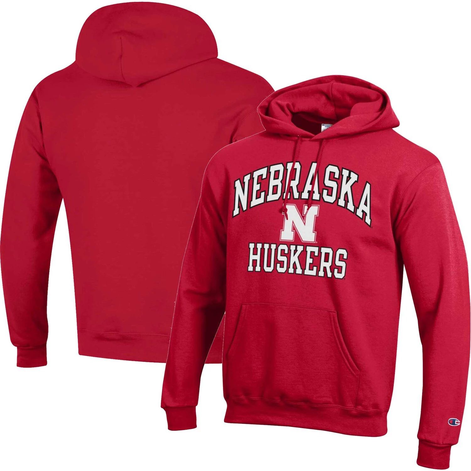 

Мужской пуловер с капюшоном Scarlet Nebraska Huskers High Motor Champion