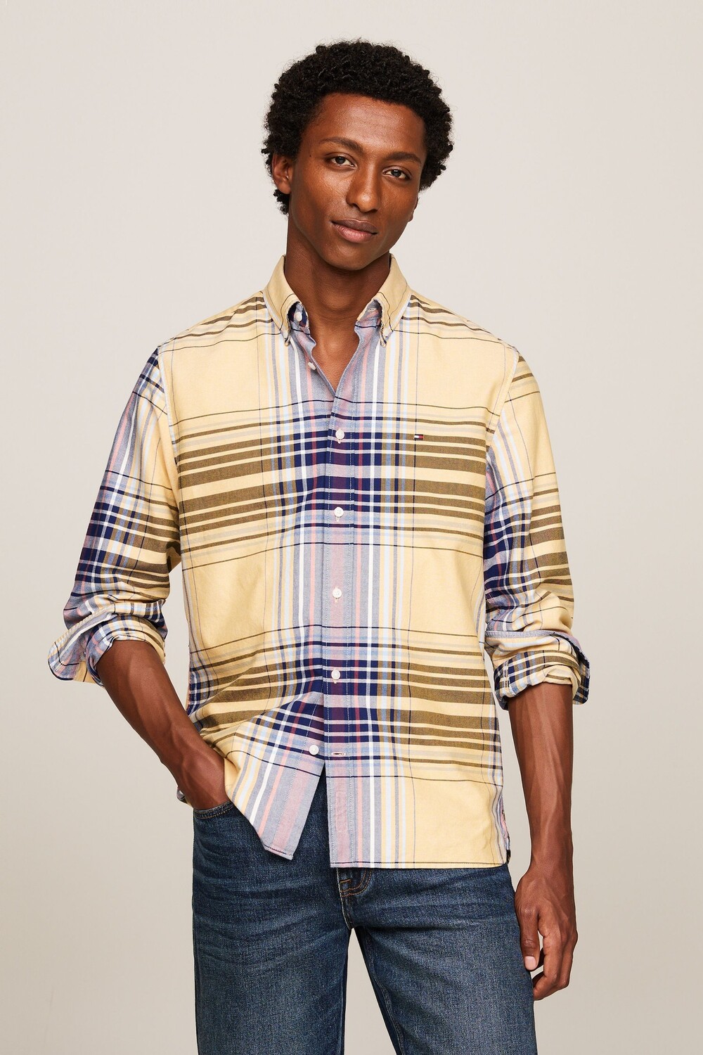 

Рубашка в клетку Оксфорд Tommy Hilfiger, желтый