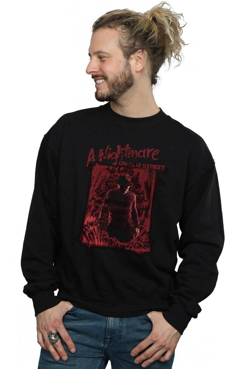 футболка a nightmare on elm street ready or not черный Толстовка с силуэтом Фредди A Nightmare On Elm Street, черный