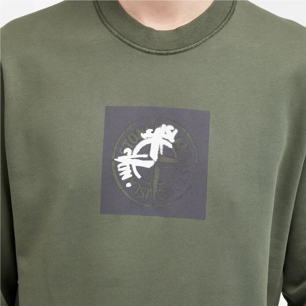 

Stone Island Толстовка с круглым вырезом Institutional One Badge, зеленый