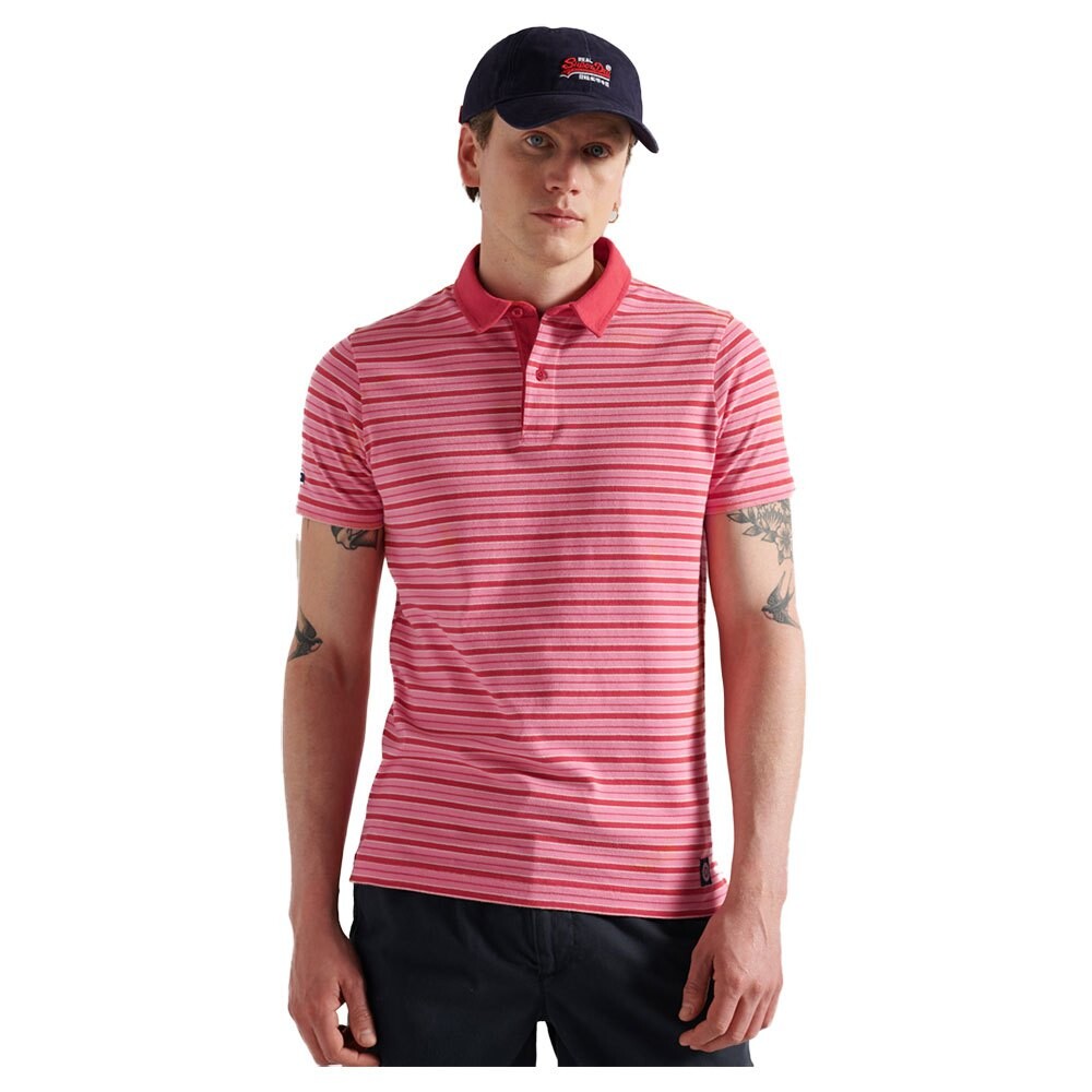 

Поло с коротким рукавом Superdry Academy Stripe, красный