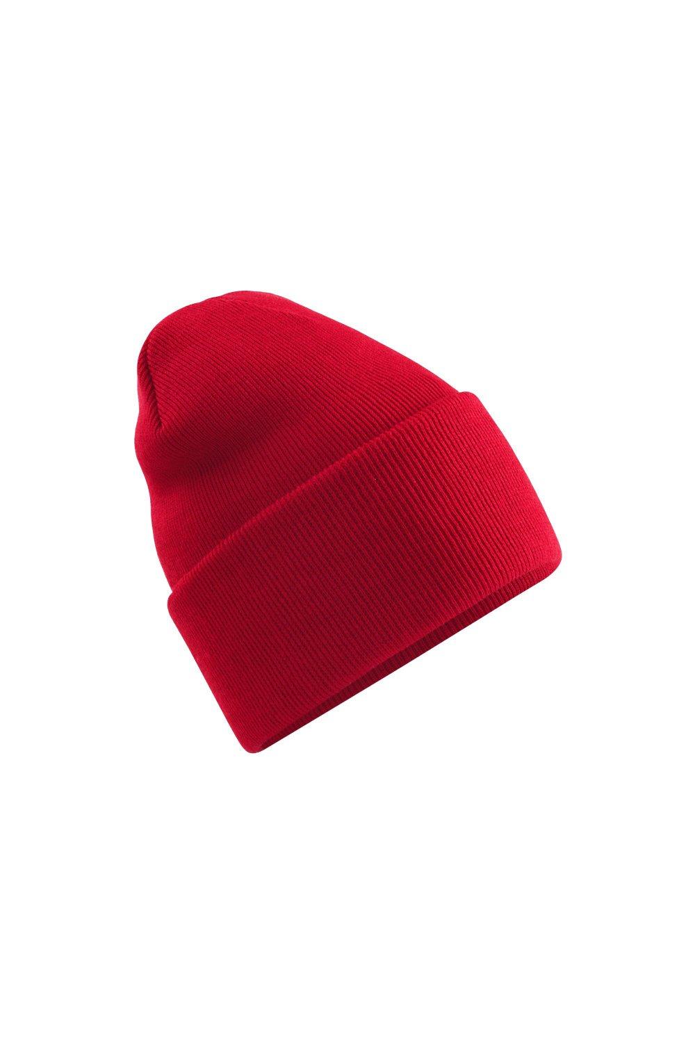 Оригинальная шапка с глубокими манжетами Beechfield, красный оригинальная зимняя шапка бини с манжетами beechfield красный