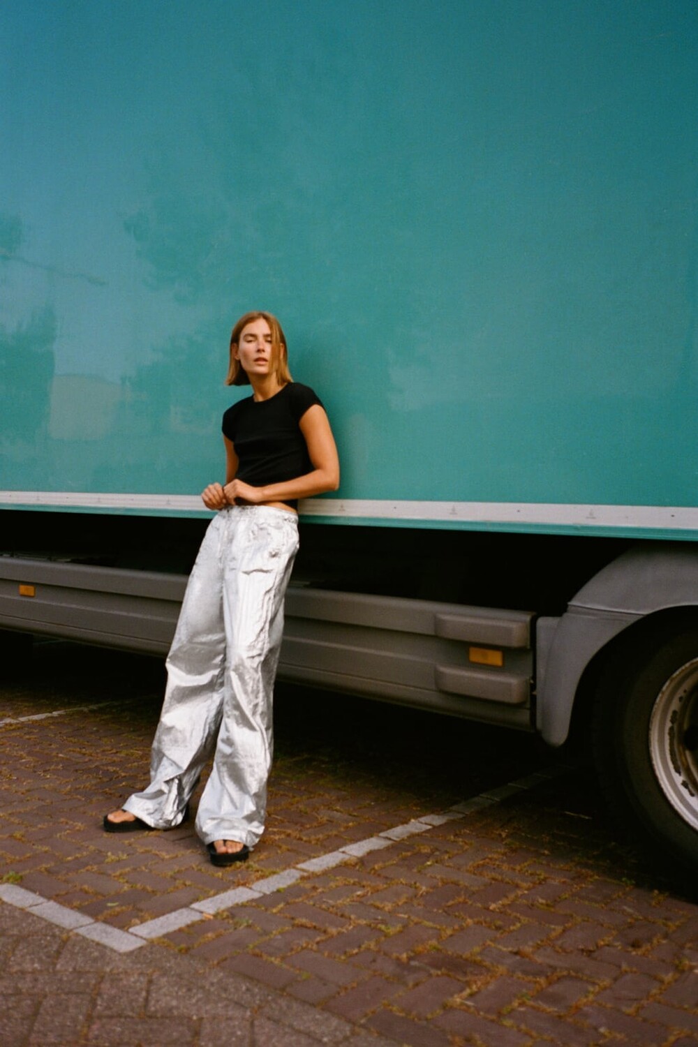 

Хлопковый топ ZARA, черный
