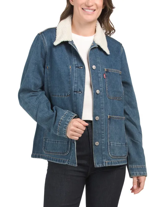

Теплое пальто с воротником из шерпы Levis, цвет Warm