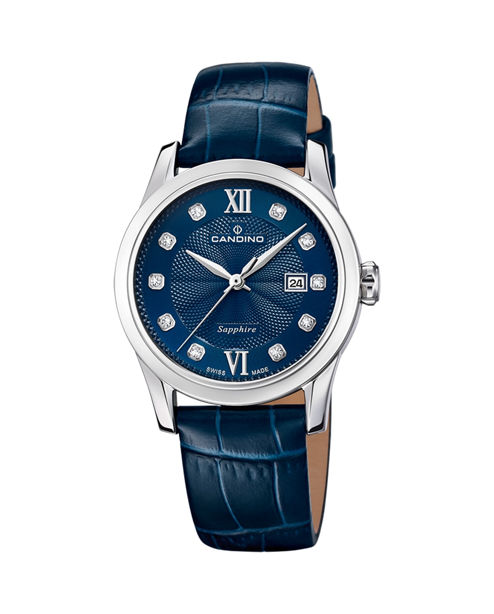 C4736/2 Newness синие кожаные женские часы Candino, синий часы candino c4634 2