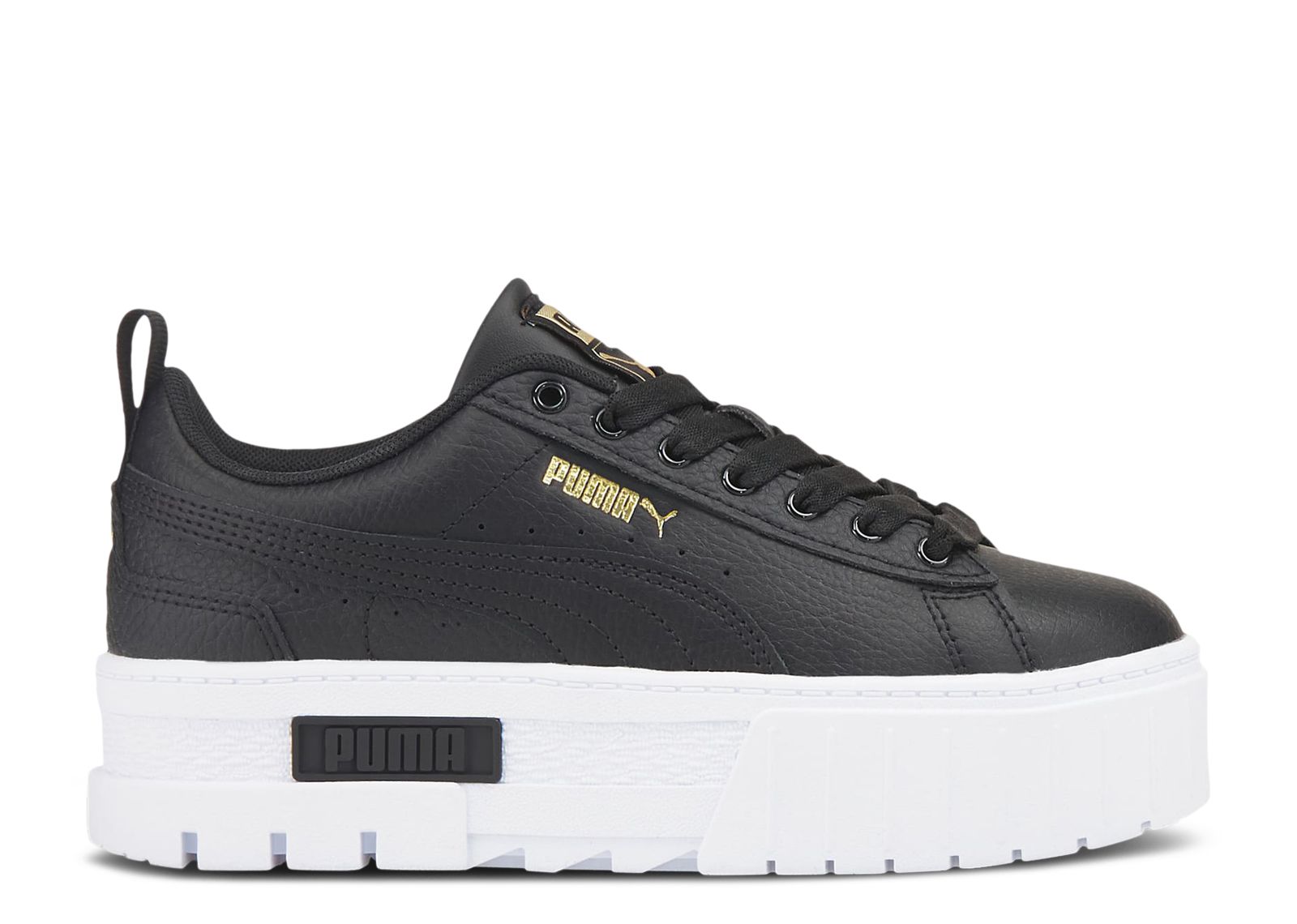 

Кроссовки Puma Mayze Leather Jr 'Black Team Gold', черный