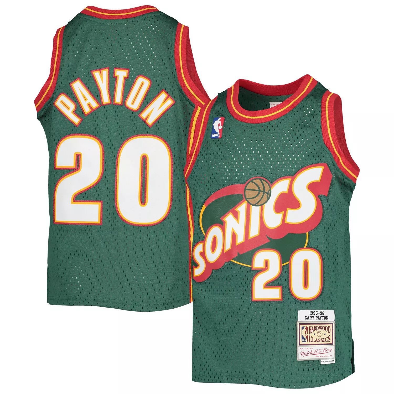 

Юность Митчелл и Несс Гэри Пэйтон Грин Сиэтл SuperSonics 1995-96 гг. Джерси Hardwood Classics Swingman Unbranded