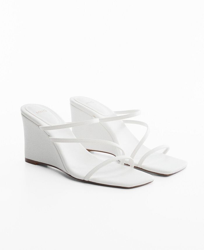 

Женские босоножки на танкетке MANGO, цвет White