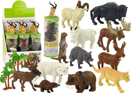 

Набор фигурок Лесные животные 12 шт. Аксессуары в трубке Lean Toys