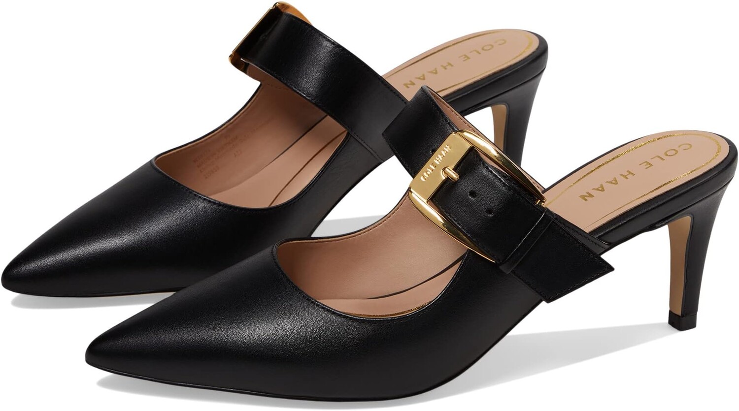 

Туфли Vandam Buckle Mule 65 mm Cole Haan, черная кожа
