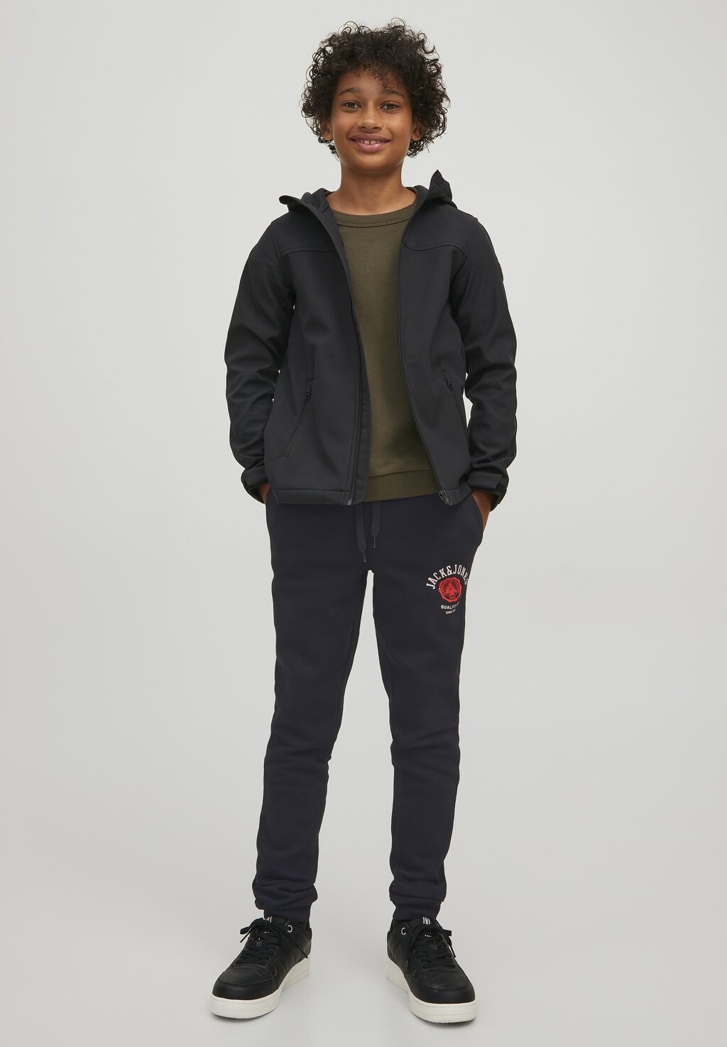 

Брюки для бега JPSTLOGO Jack & Jones Junior, цвет black /oatmeal/true red