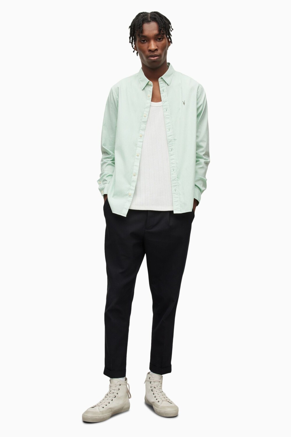 

Синяя рубашка AllSaints Hawthorne All Saints, синий