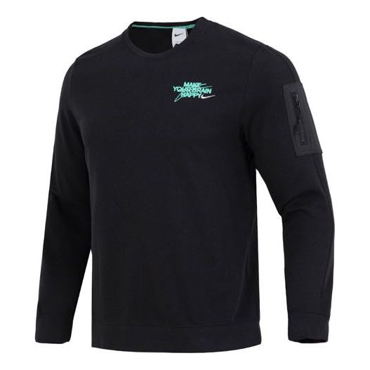 Толстовка Nike sleeves pocket crew neck sweatshirt 'Black', черный