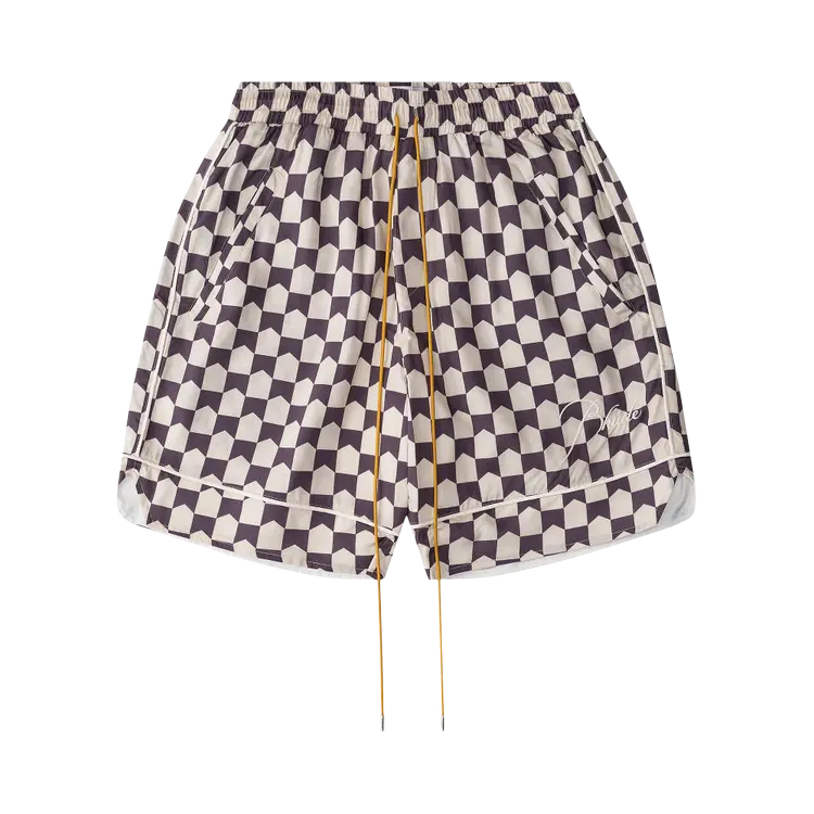 Шорты Rhude Checkered Pajama 'Cream/Brown', белый