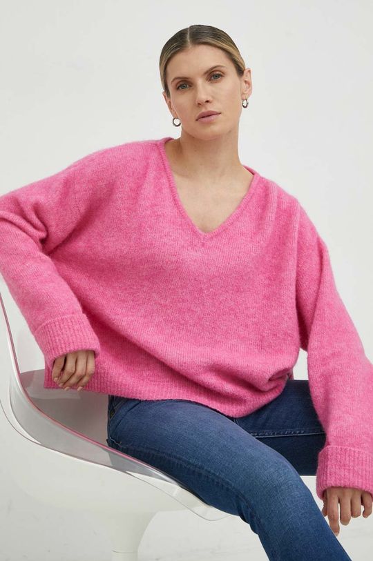 Свитер из смесовой шерсти American Vintage, розовый свитер йокабурн american vintage экрю