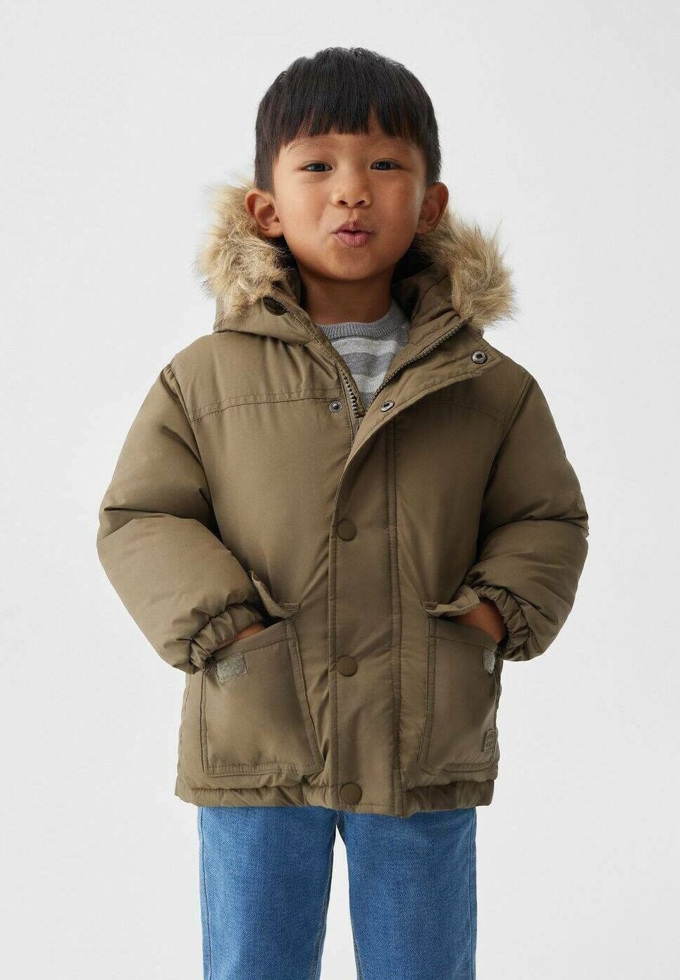 

Зимнее пальто SERGI Mango Kids, цвет khaki