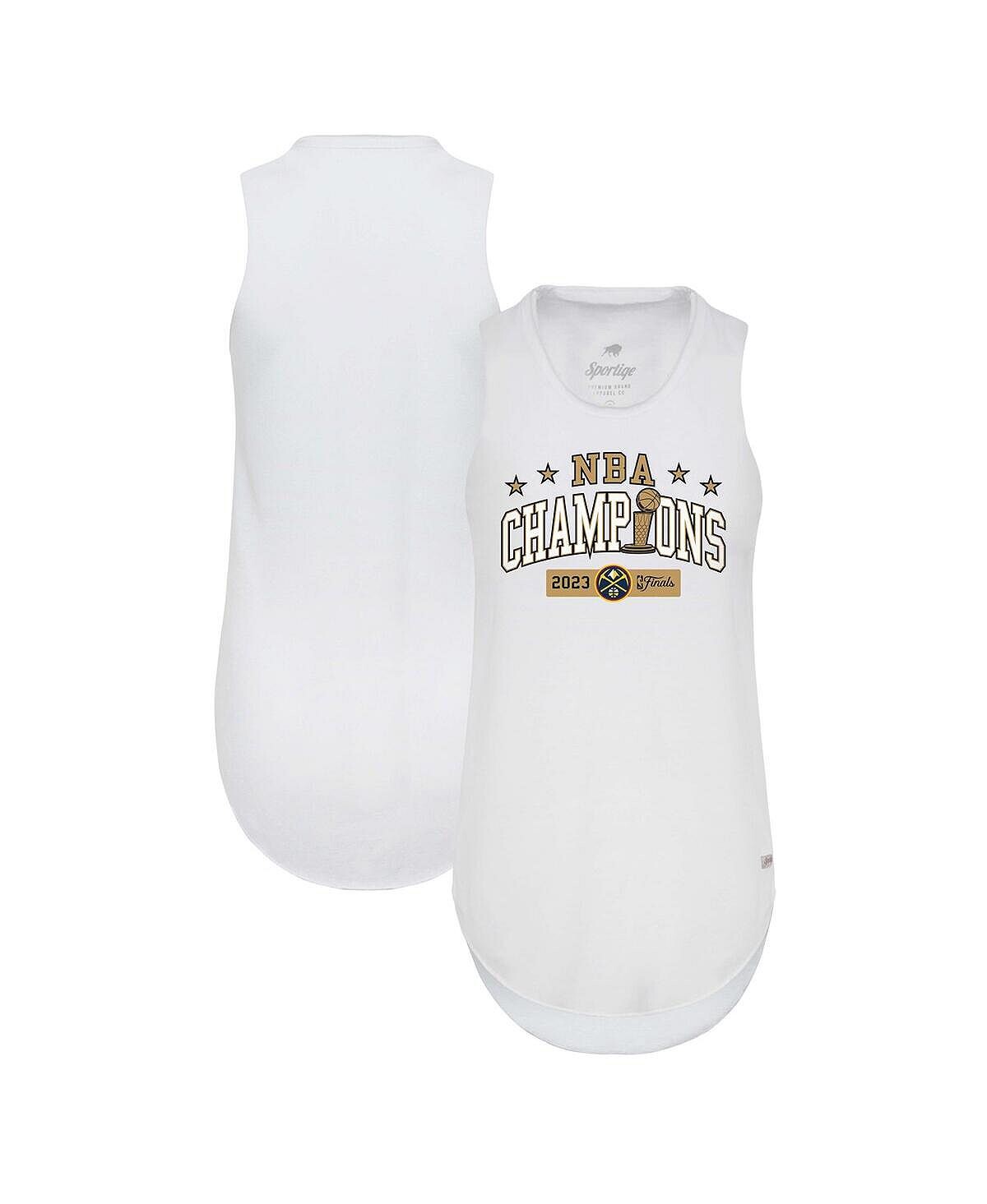 

Женская белая майка Denver Nuggets Champions Finals NBA 2023 Janie Tri-Blend Sportiqe, белый