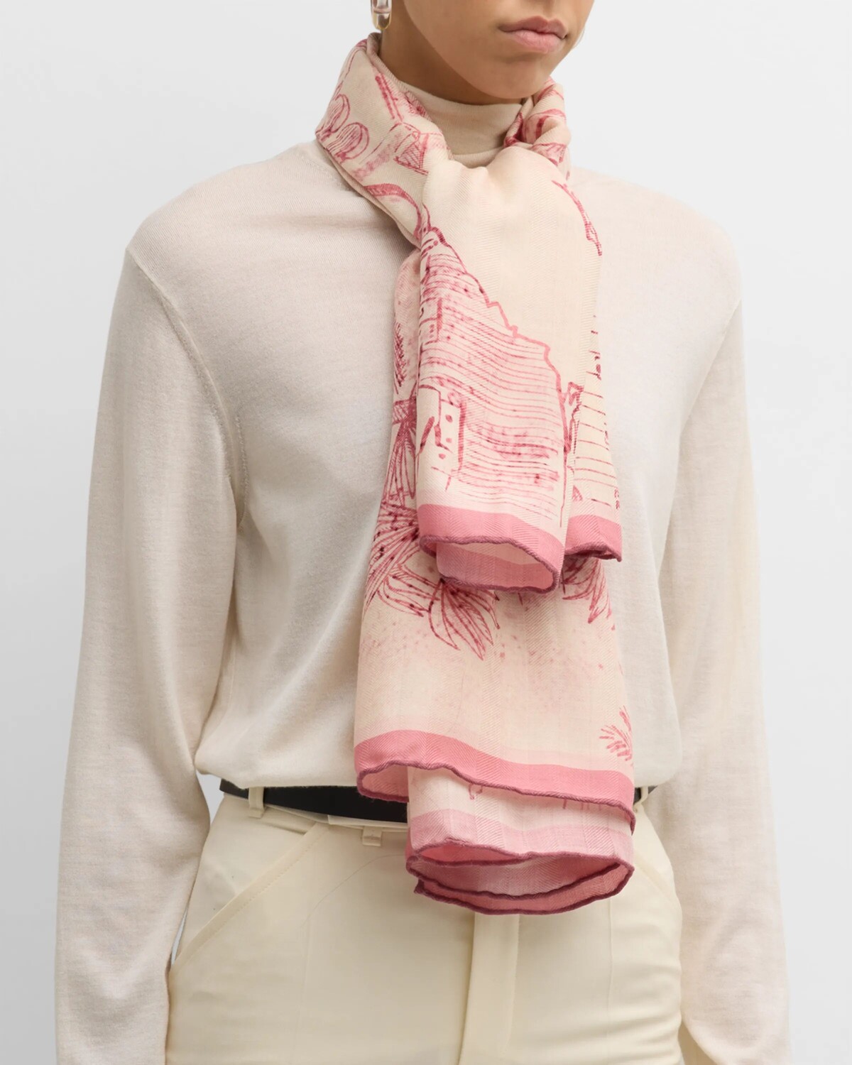 

Светло-розовый кашемировый шарф Cairo Rani Arabella, цвет Light Pink