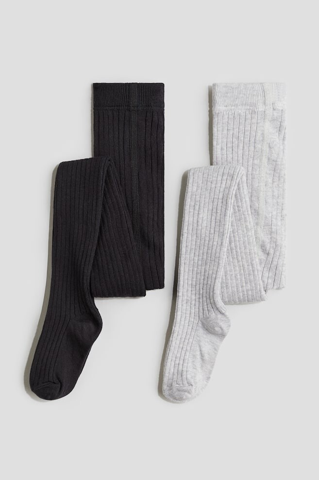 

Комплект из 2 колготок в рубчик H&M, серый