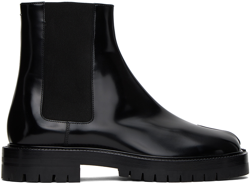 Черные ботинки челси Tabi County Maison Margiela ботинки женские лакированные черные