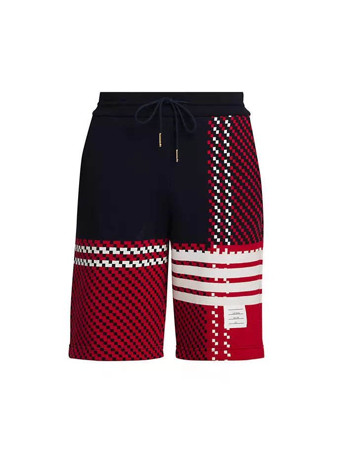 

Спортивные шорты в клетку с 4 полосками Thom Browne, мультиколор
