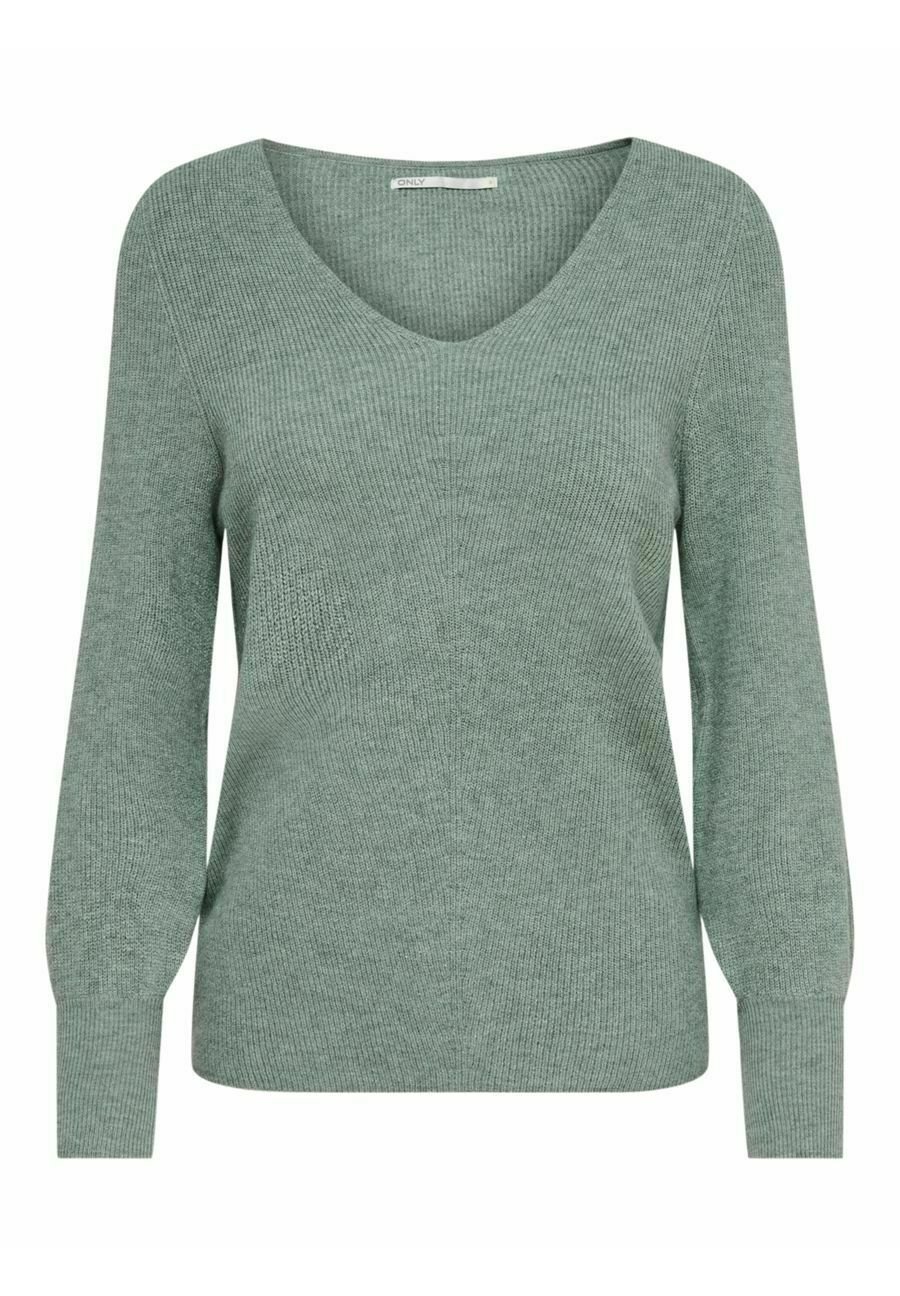 

Джемпер ONLY Onlatia L/S V Neck Cuff Noos, зеленый шинуа, Зеленый;серый