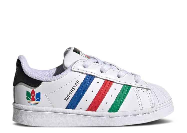 

Кроссовки Adidas SUPERSTAR INFANT 'COLORFUL STRIPES - CLOUD WHITE', белый