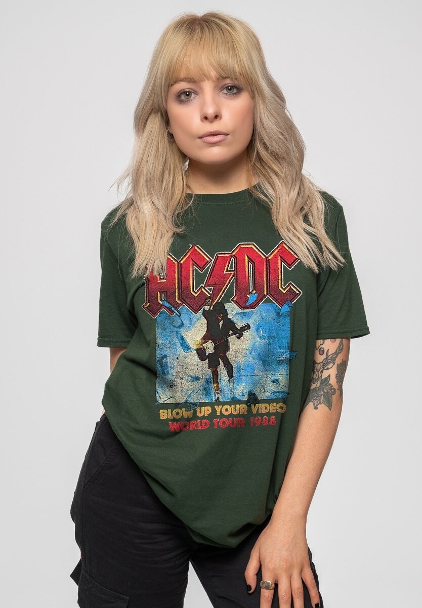 

Футболка с принтом AC/DC BLOW UP YOUR VIDEO UNISEX Paradiso Clothing, зеленый