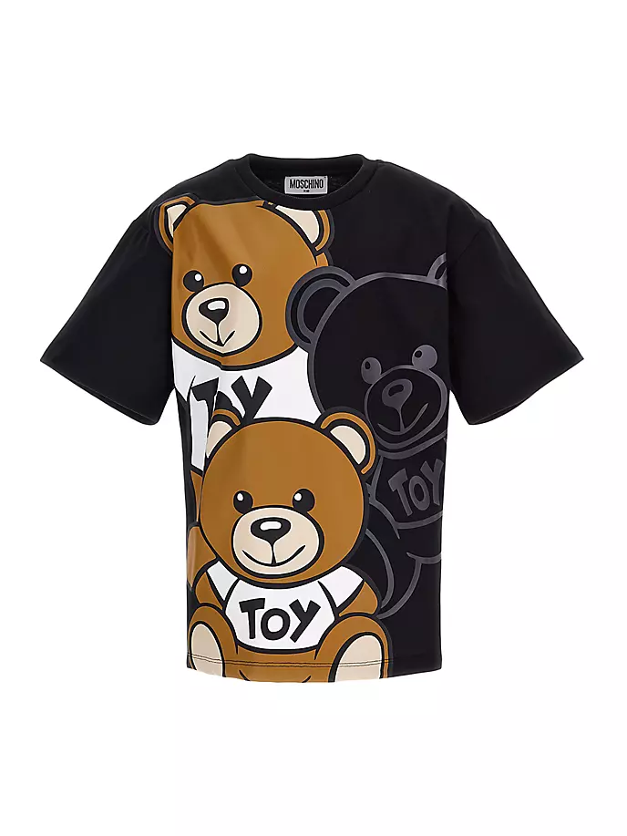 

Футболка с принтом медведя для маленьких мальчиков и мальчиков Moschino, черный