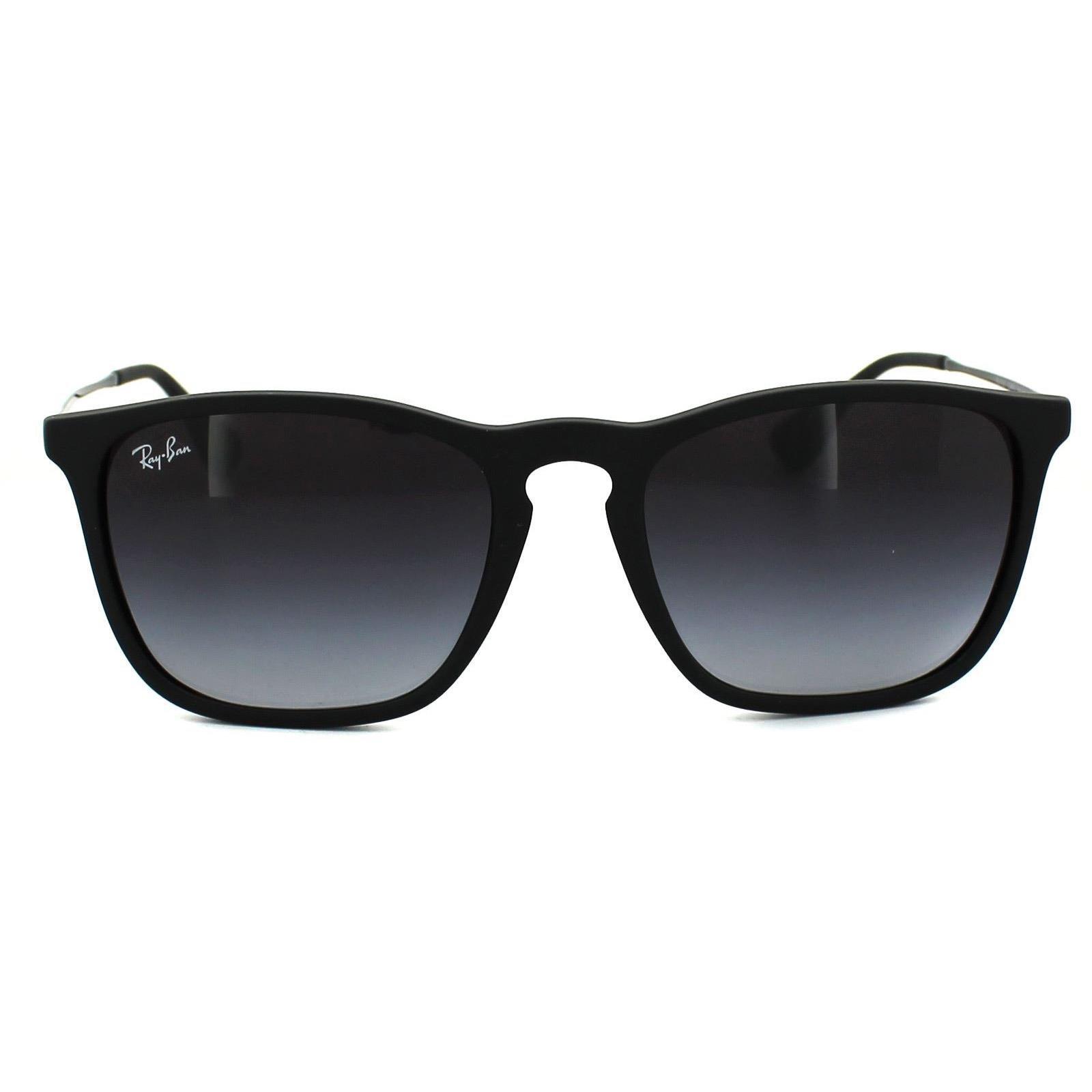 Круглые резиновые черные с градиентом серые солнцезащитные очки Chris 4187 Ray-Ban, черный очки ray ban rb 4187 622 8g chris